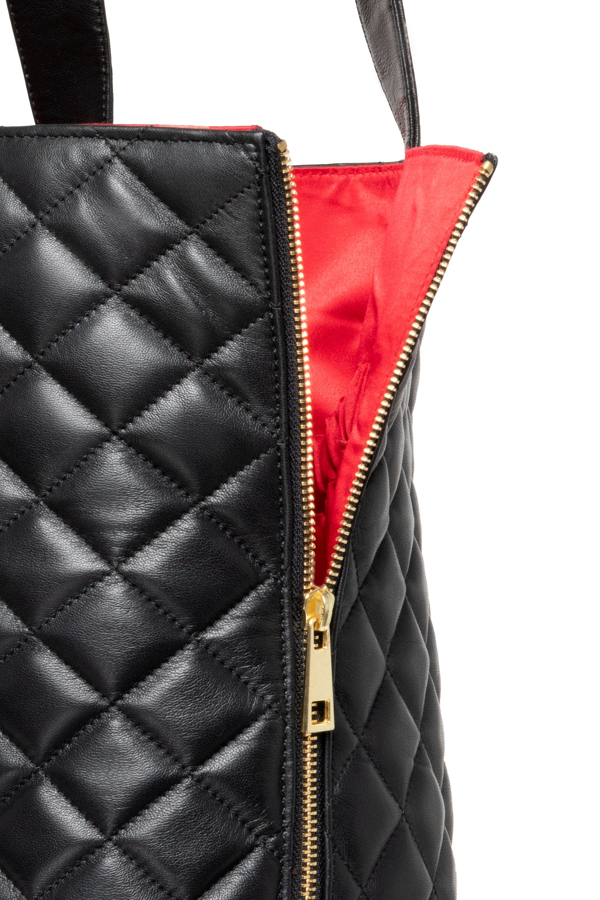 Black Lambskin Leather Quilt SL Tote (Kennedy): Beautiful quilted genuine lambskin leather, this SL tote is named after my granddaughter because I love Kennedy